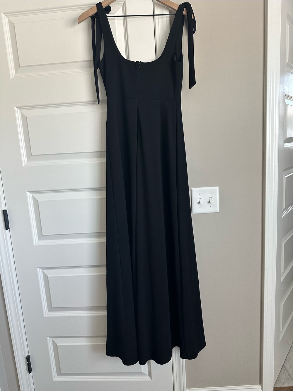 Birdie Grey Black Tie-Shoulder Maxi Dress S - Picture 4 of 16